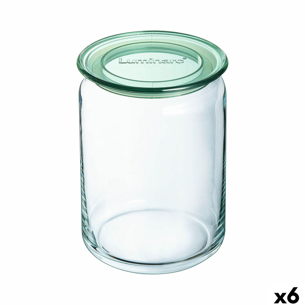 Jar Luminarc Pure Jar Green Glass 1 L (6 Units) Luminarc