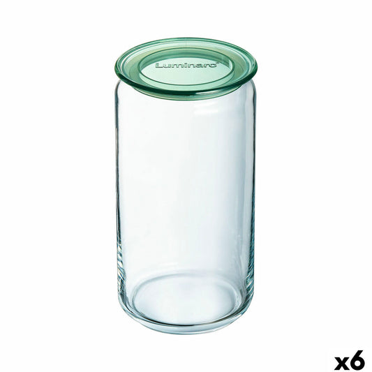 Jar Luminarc Pure Jar Green Glass 1,5 L (6 Units) Luminarc