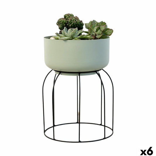 Planter with stand Vinthera Moa Green Metal 20 x 20 x 30 cm (6 Units)